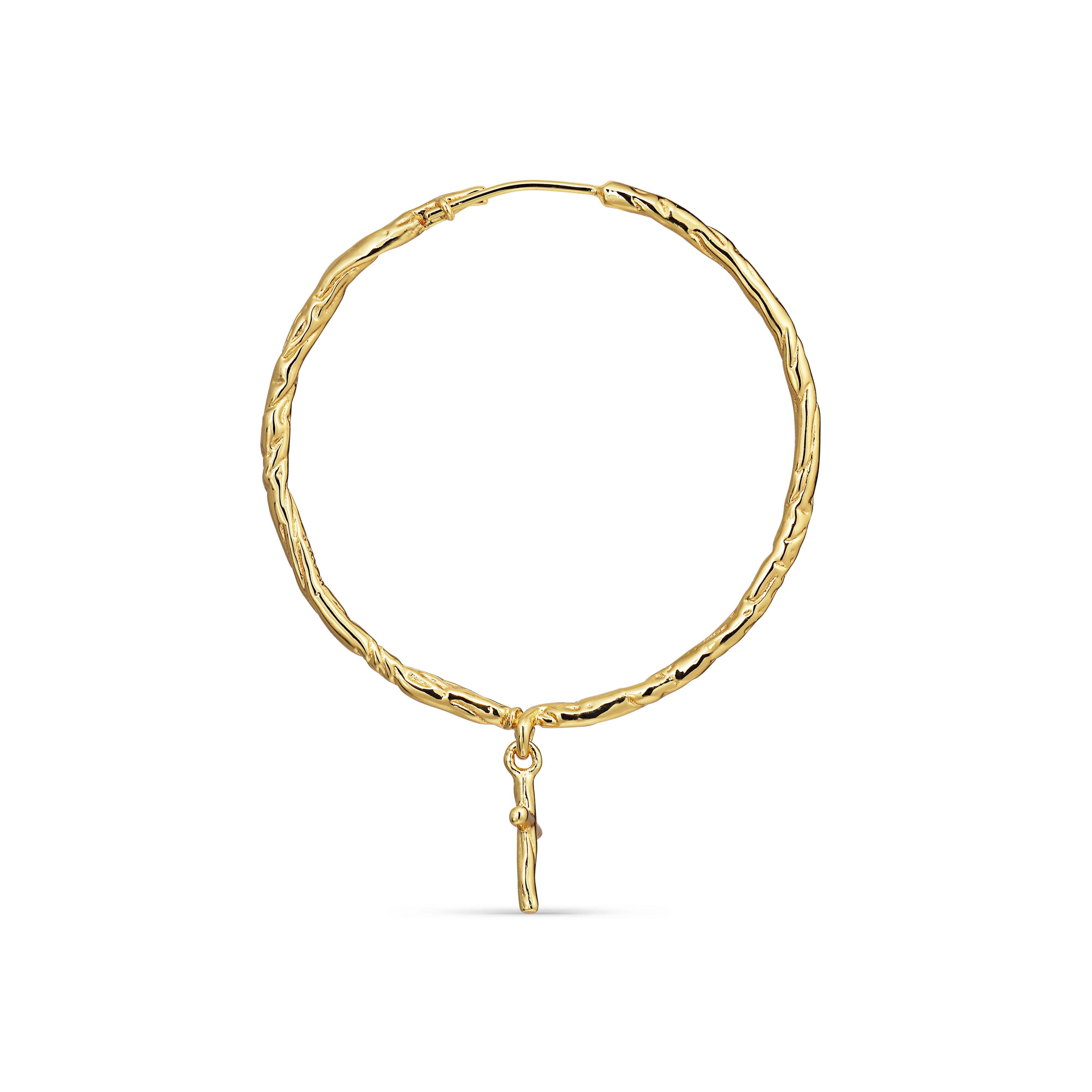 Big Hoop with cross pendant