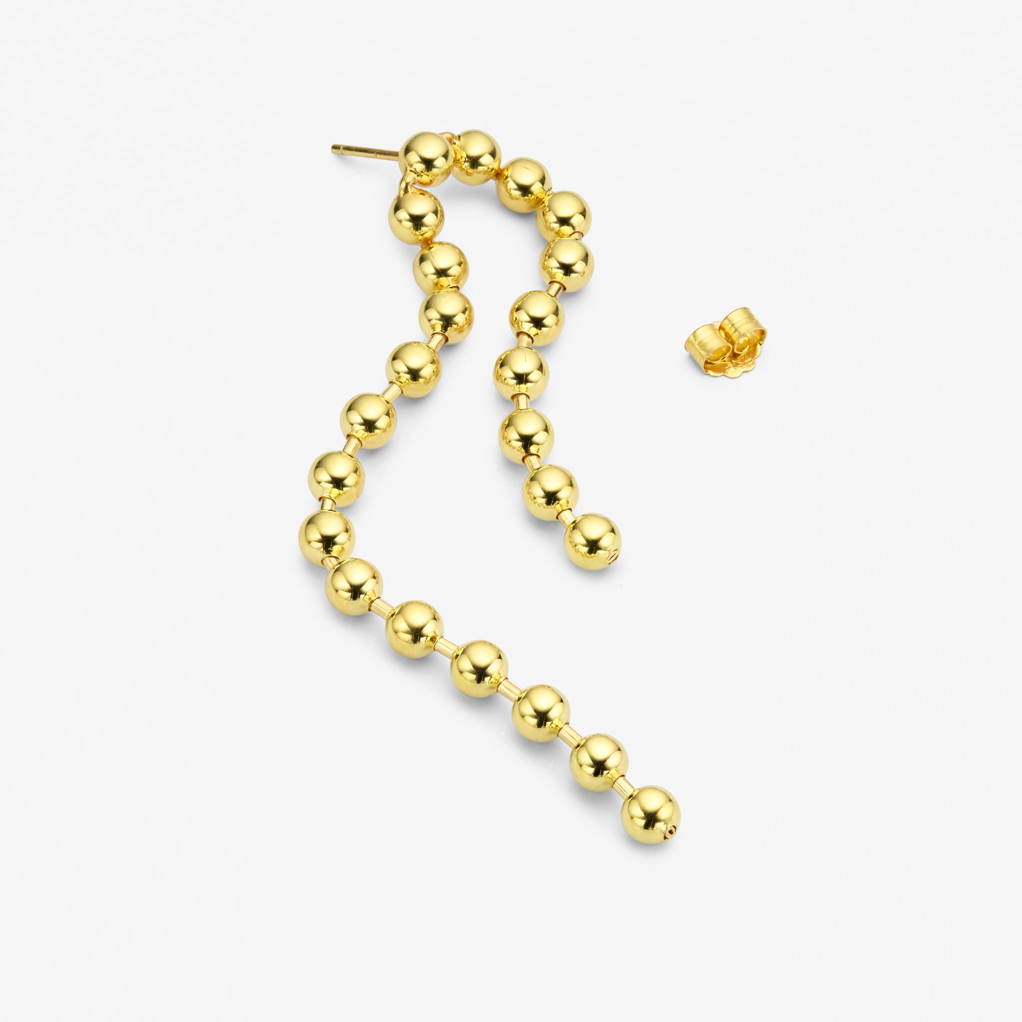 Jane Kønig Atomic Double Chain Stud - Øreringe i forgyldt sølv