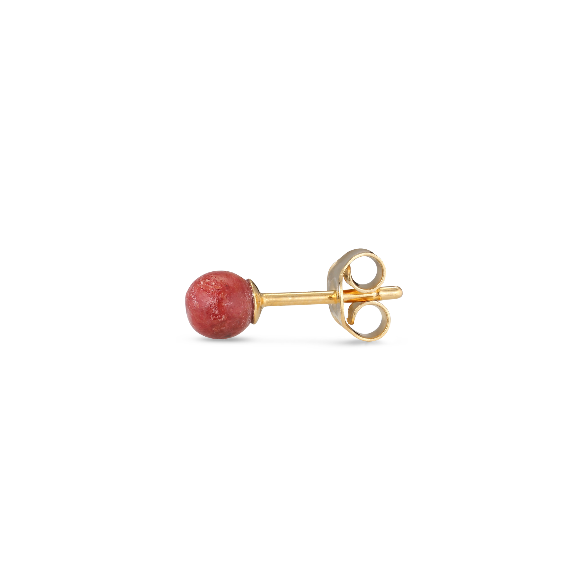 Splash Bead Stud Red Coral