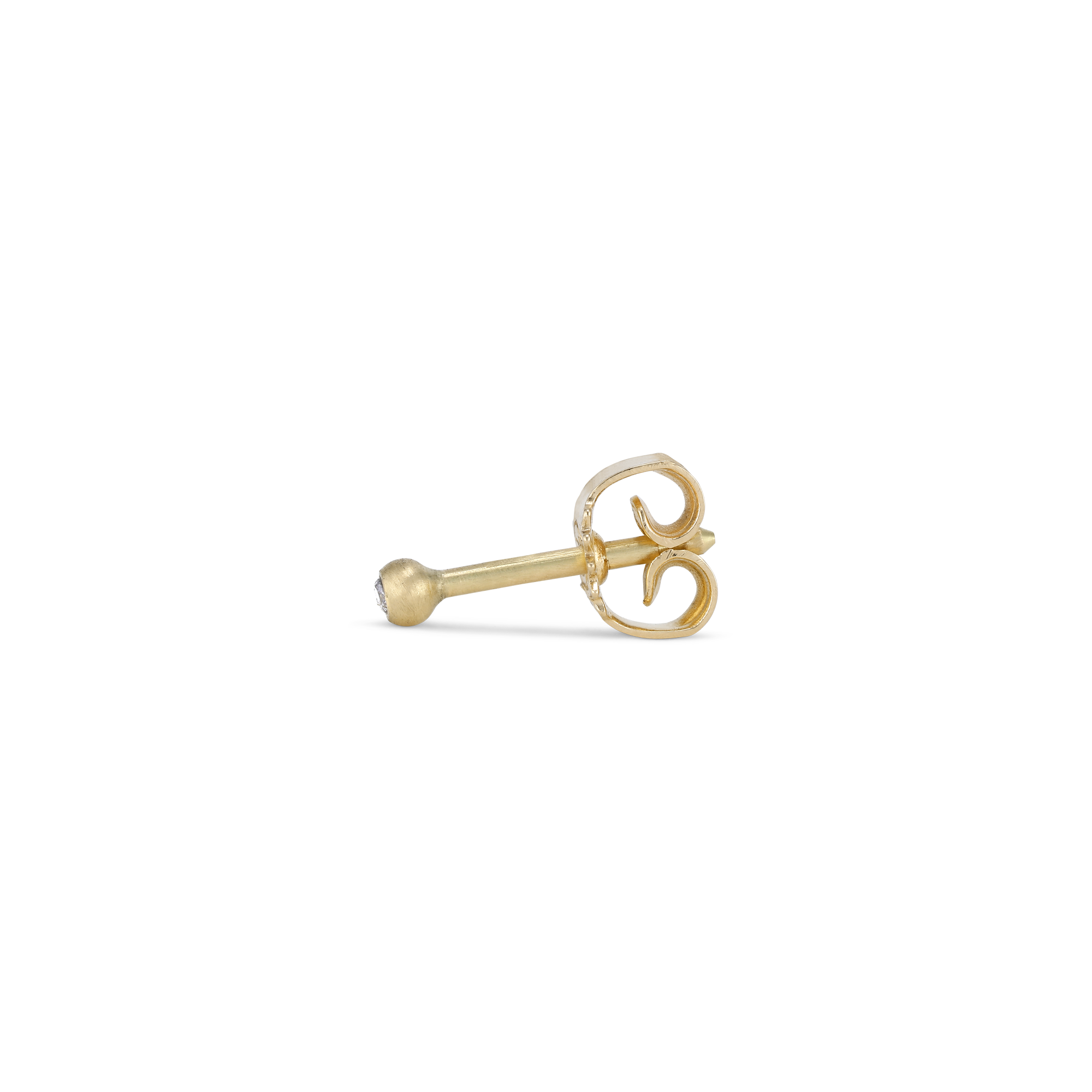 Kugleørestik i 14 karat guld med 0.01 ct. brill.