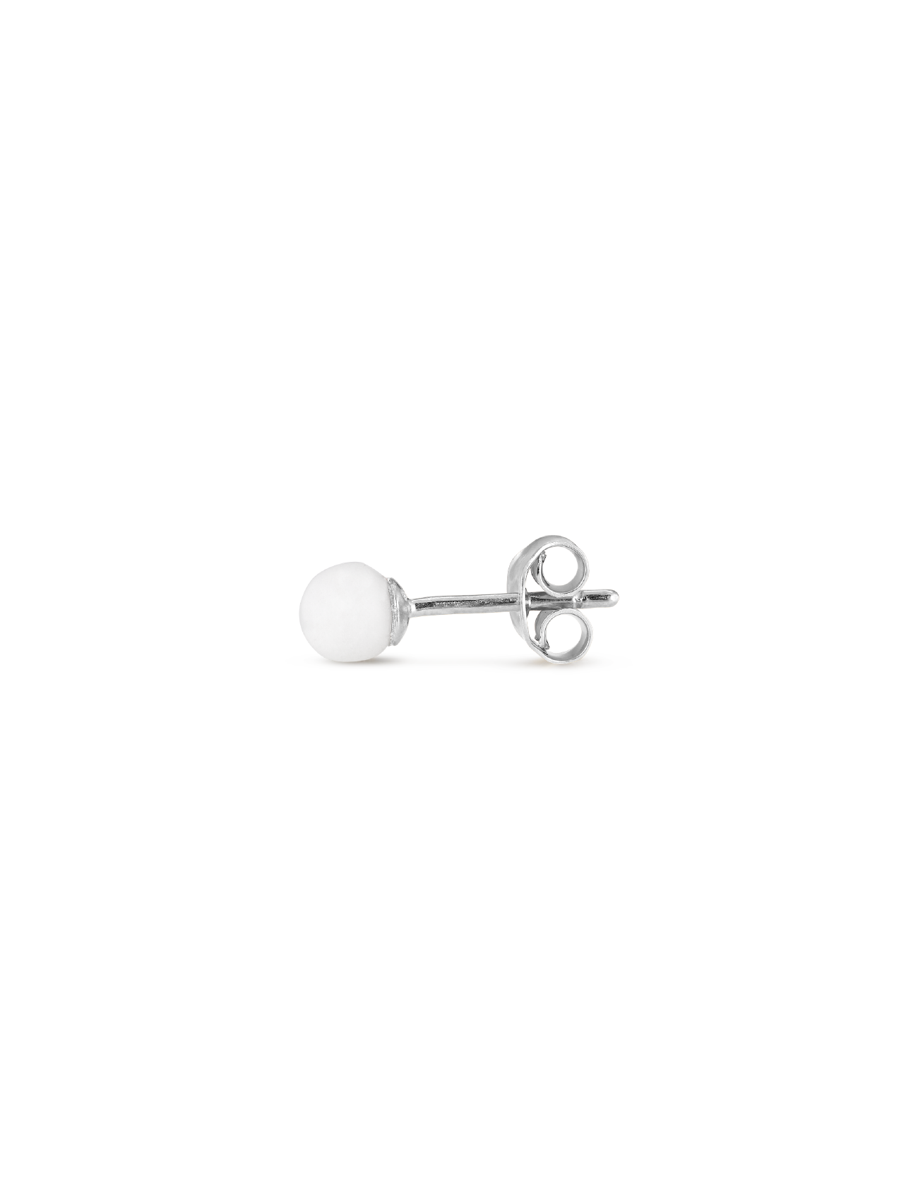 Splash Bead Stud White Agate