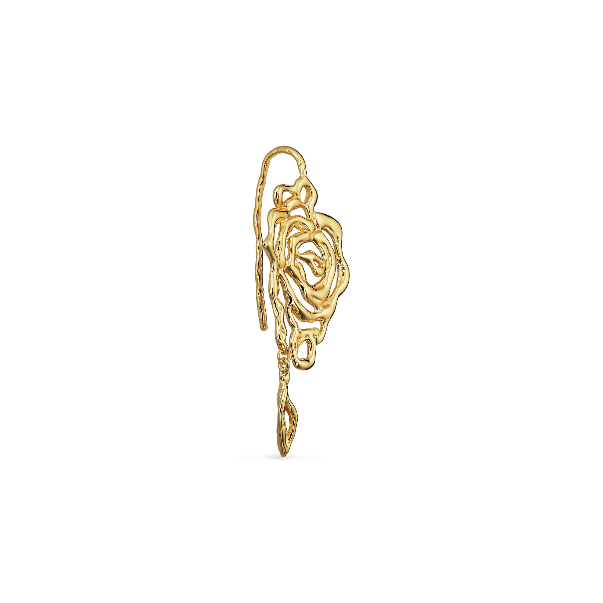 Rose Earring with leaf drop