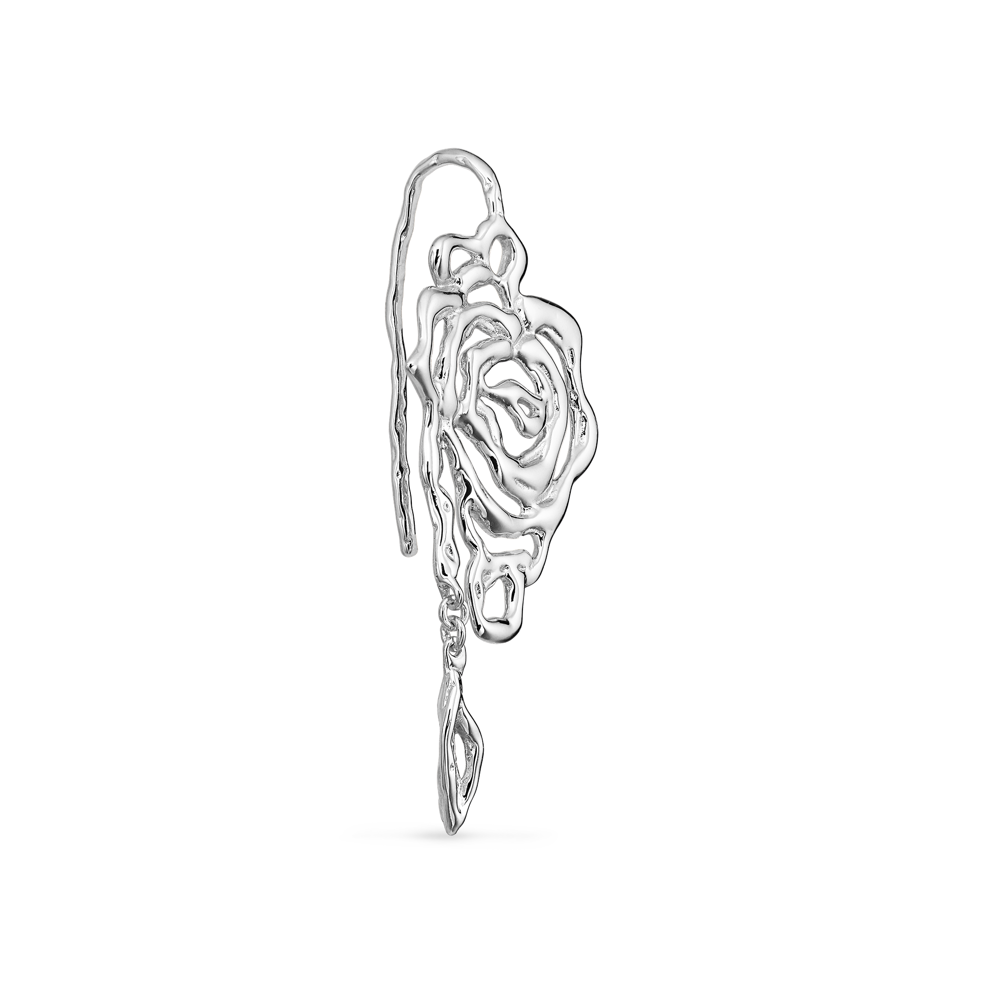 Rose Earring with leaf drop
