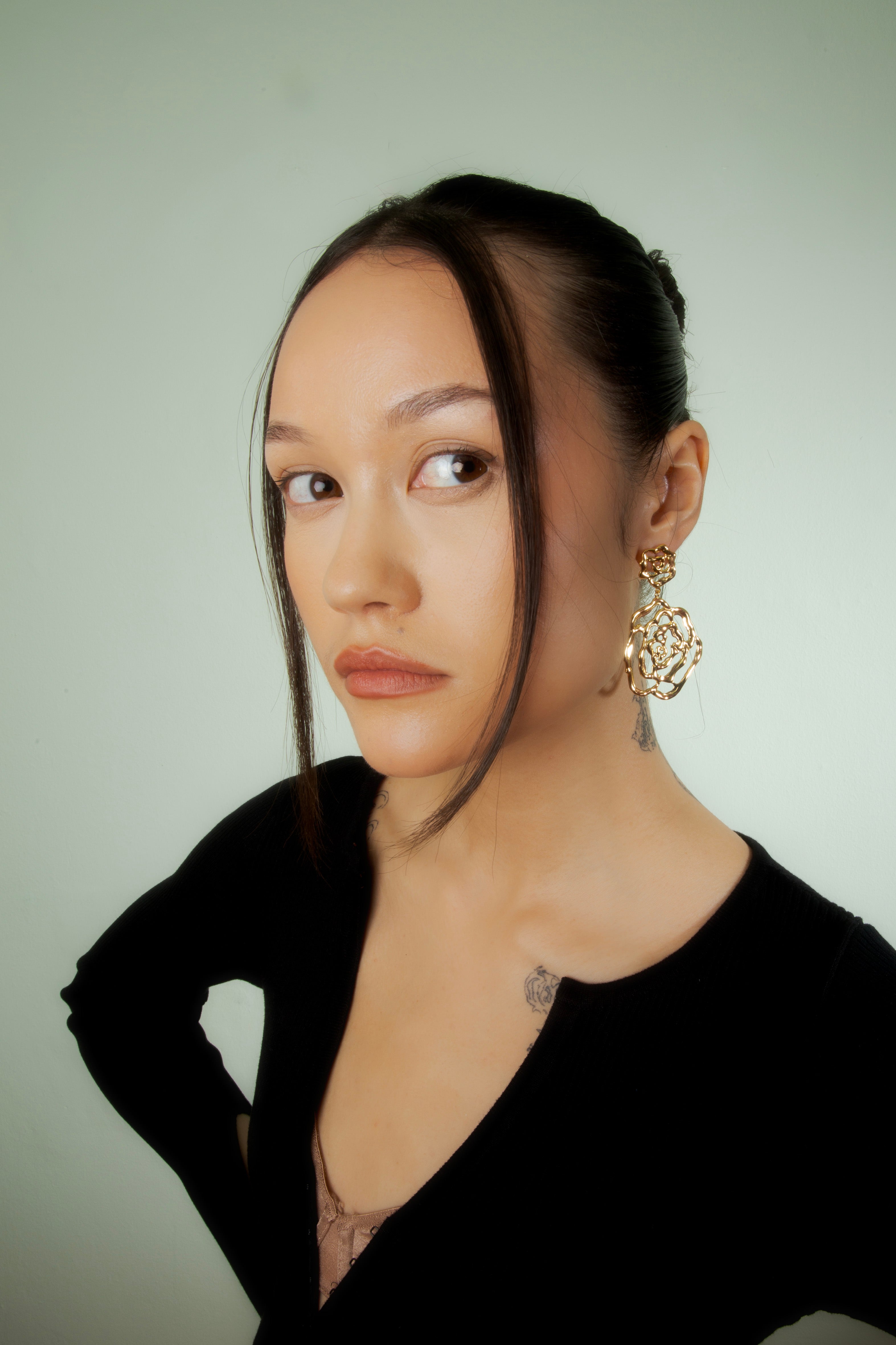 Double Rose Earring