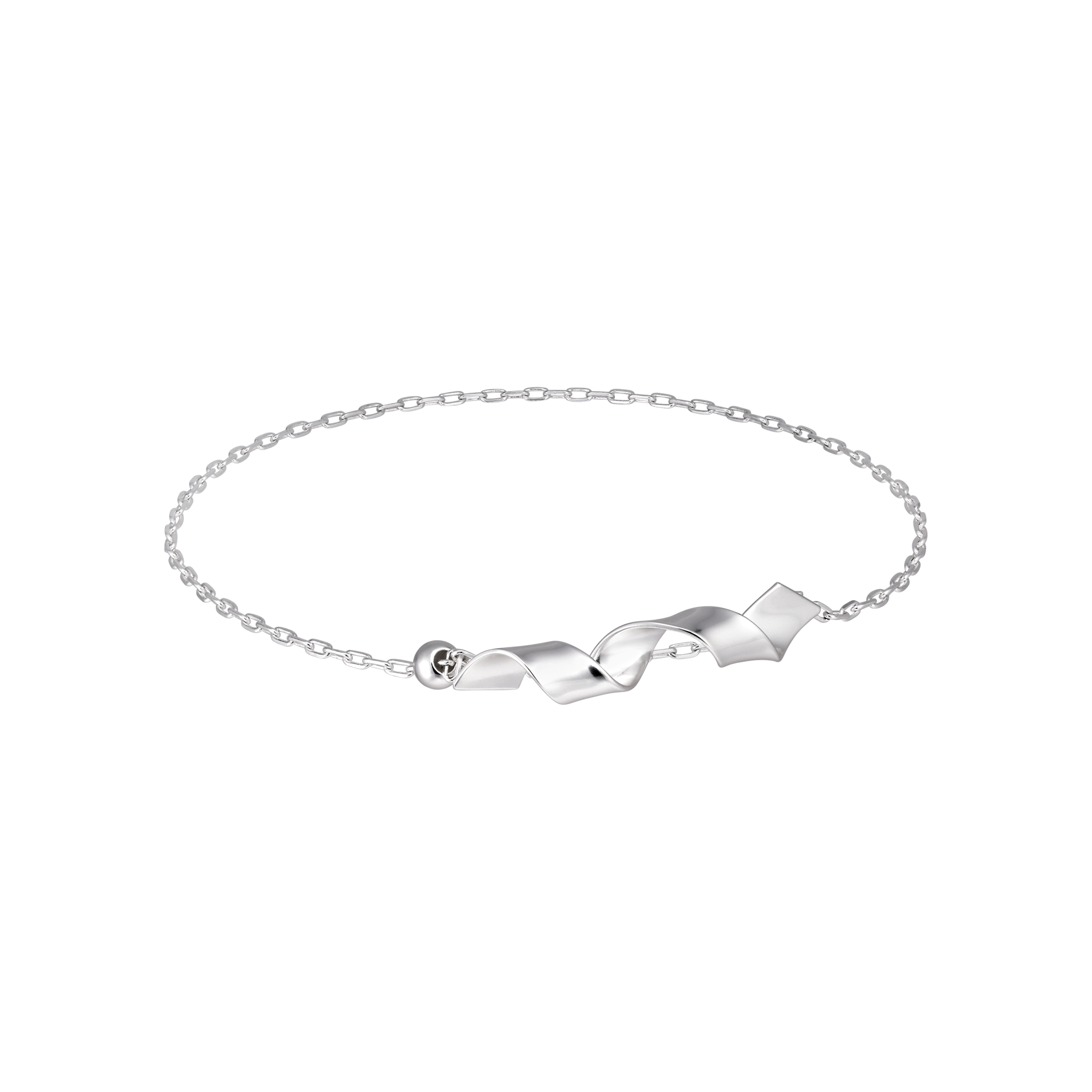 Jane Kønig Swirl Anklet Chain - Ankelkæde i sterling sølv