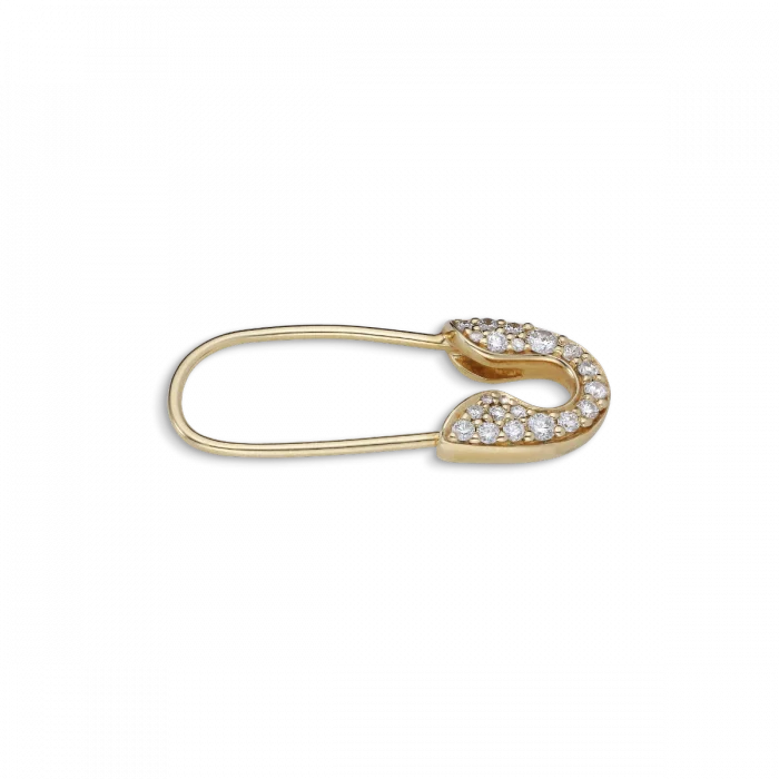 Safety Pin ørering 18kt. med 21 x 0.007ct. brill.